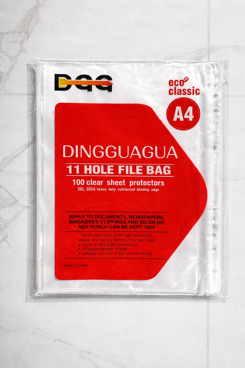 A4 Clear Sheet Protectors – 11 Hole File Bags Pack of 100