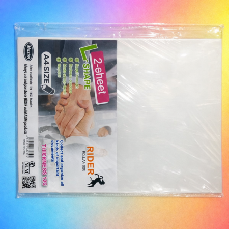 A4 Transparent L-Shape File Folder – 2 Sheet Document Holder