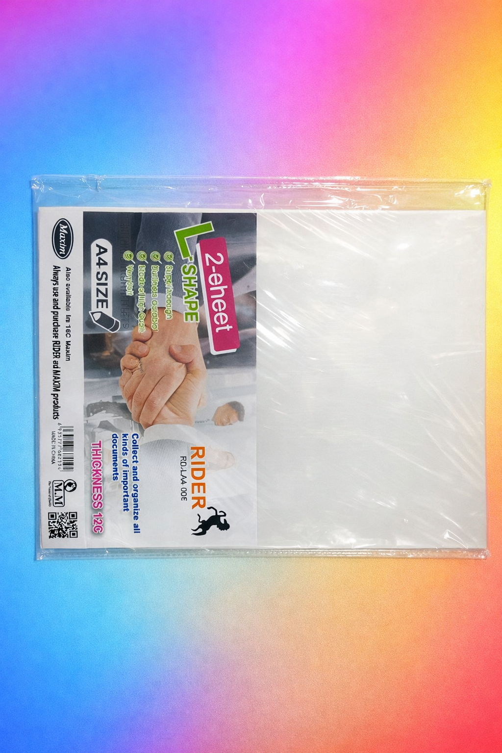 A4 Transparent L-Shape File Folder – 2 Sheet Document Holder