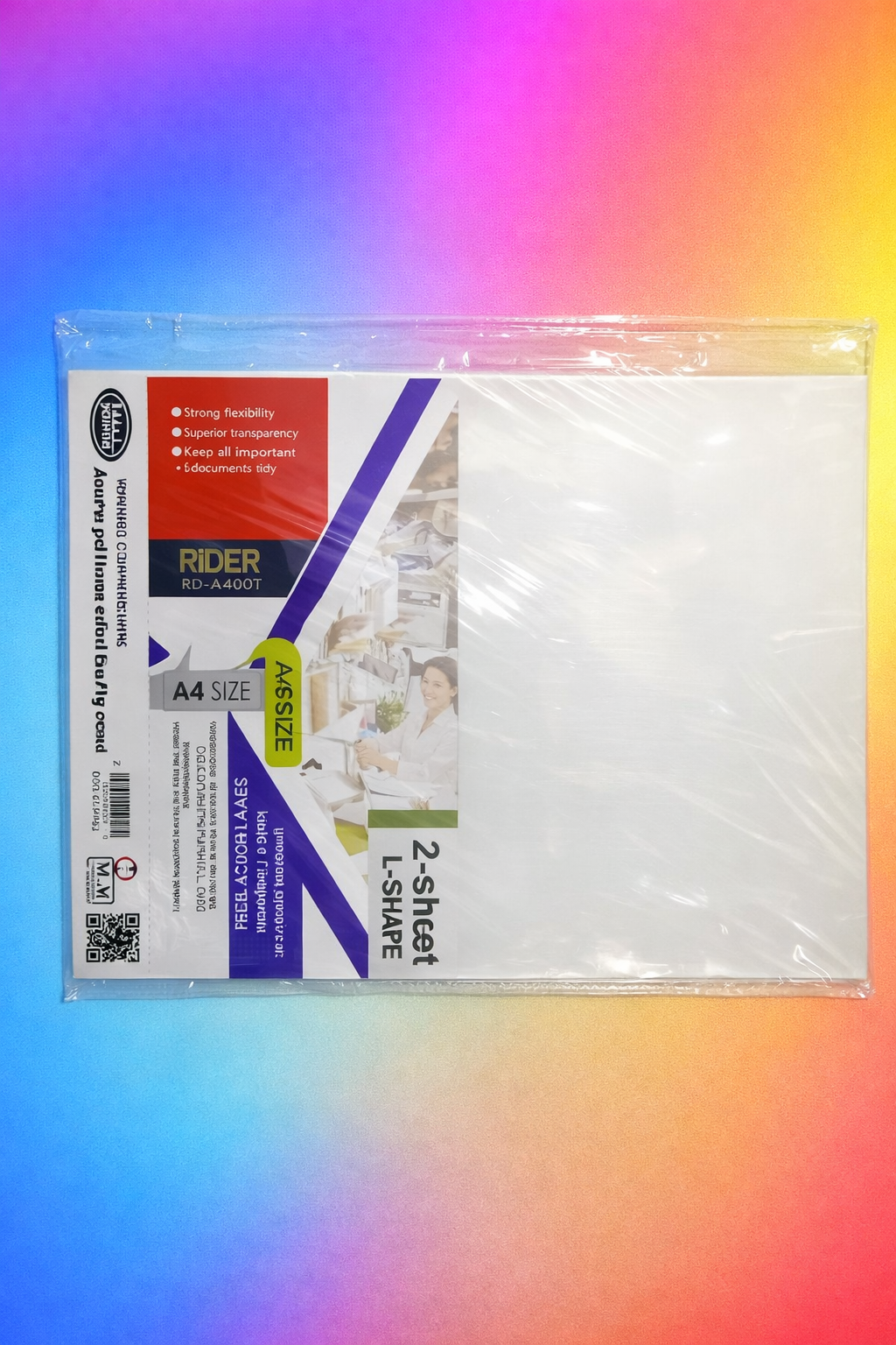 Rider A4 Transparent L-Shape File Folder – 2 Sheet Document Holder