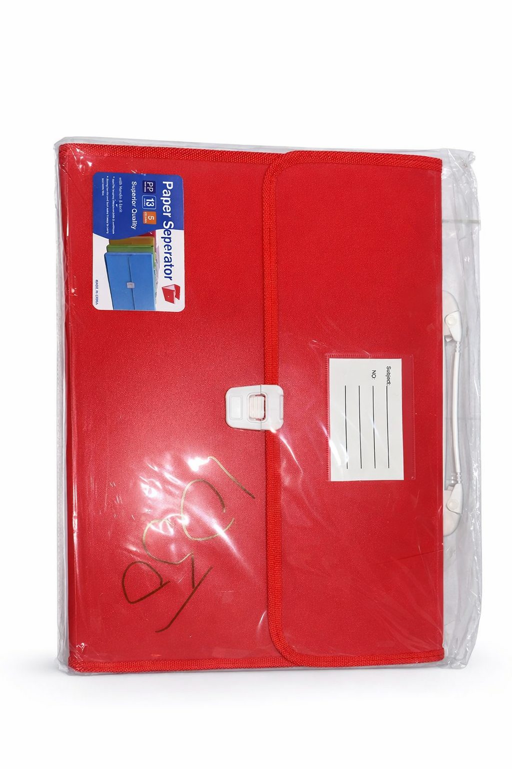 Button Lock Expanding File Folder – Paper Separator Document Organizer