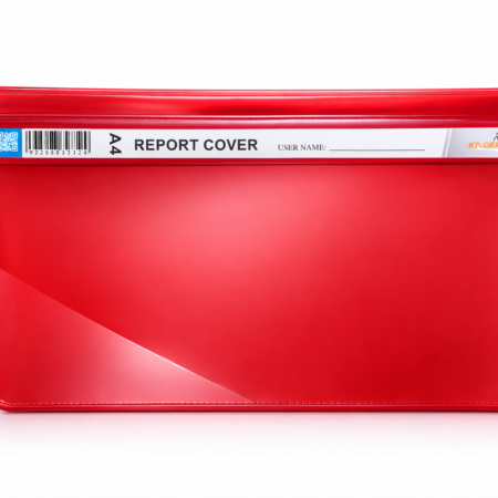 A4 Report Cover Button File – Transparent Plastic Document Folder