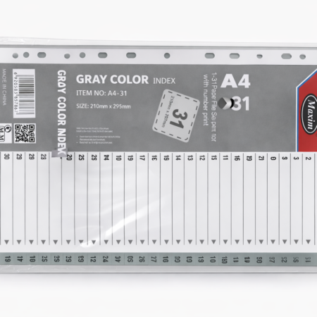 A4 31-Tab Paper File Separator β Numbered Index Divider Set