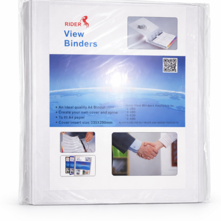 Rider A4 View Binder β Transparent Presentation Ring File Folder