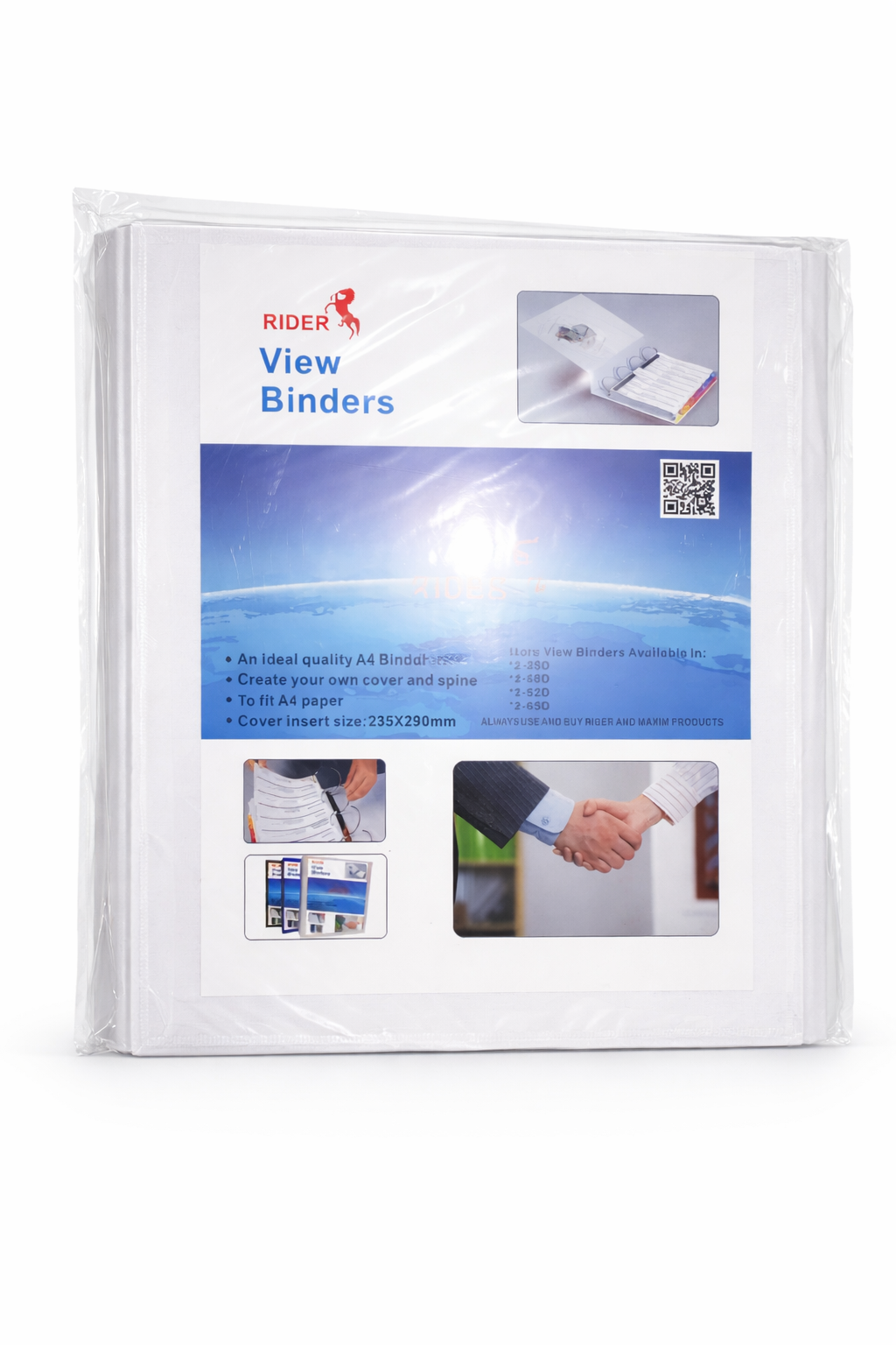 Rider A4 View Binder – Transparent Presentation Ring File Folder