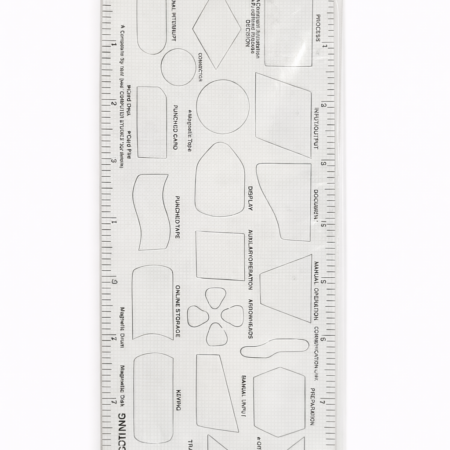 Flowchart Template Ruler – Plastic Flow Chart Drawing Stencil (Metric Scale)