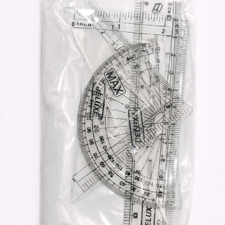 Max Geometry Box Set | Transparent Mathematical Instruments Set for School Use