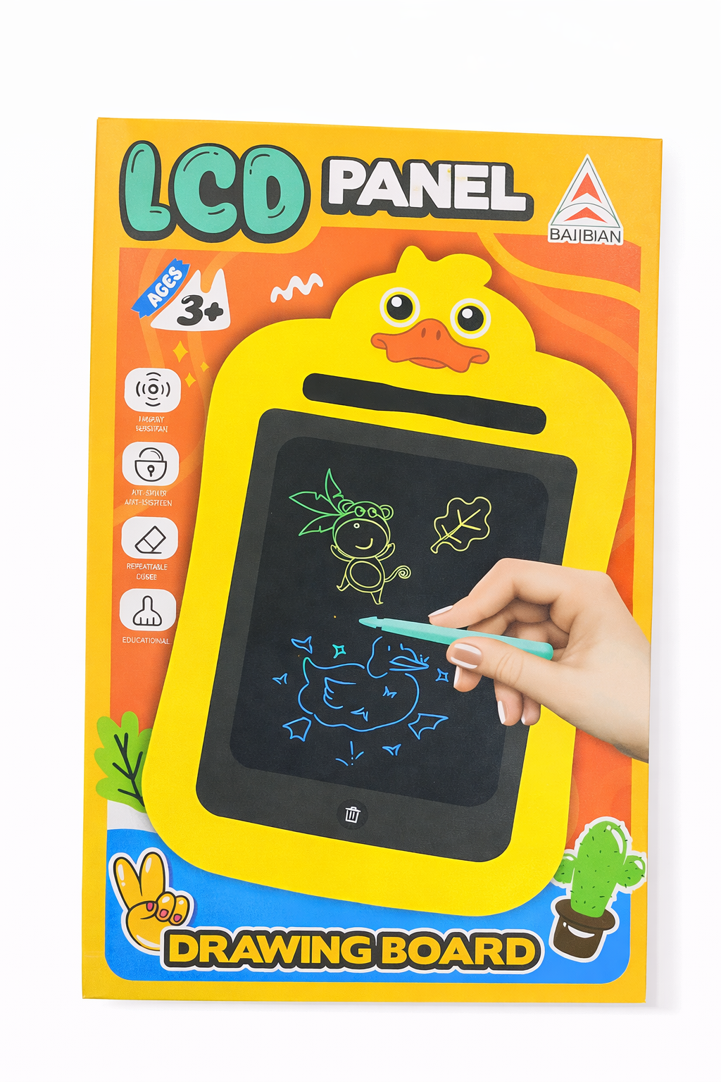 Kids LCD Drawing Board – Reusable Writing & Drawing Tablet (Ages 3+)