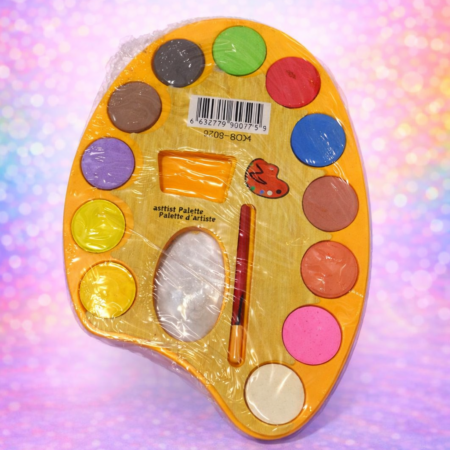 Artist Palette Watercolor Paint Set with Brush – Multicolor