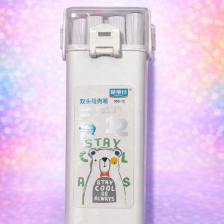 12 Colors Dual Tip Marker Pen Set with Storage Case