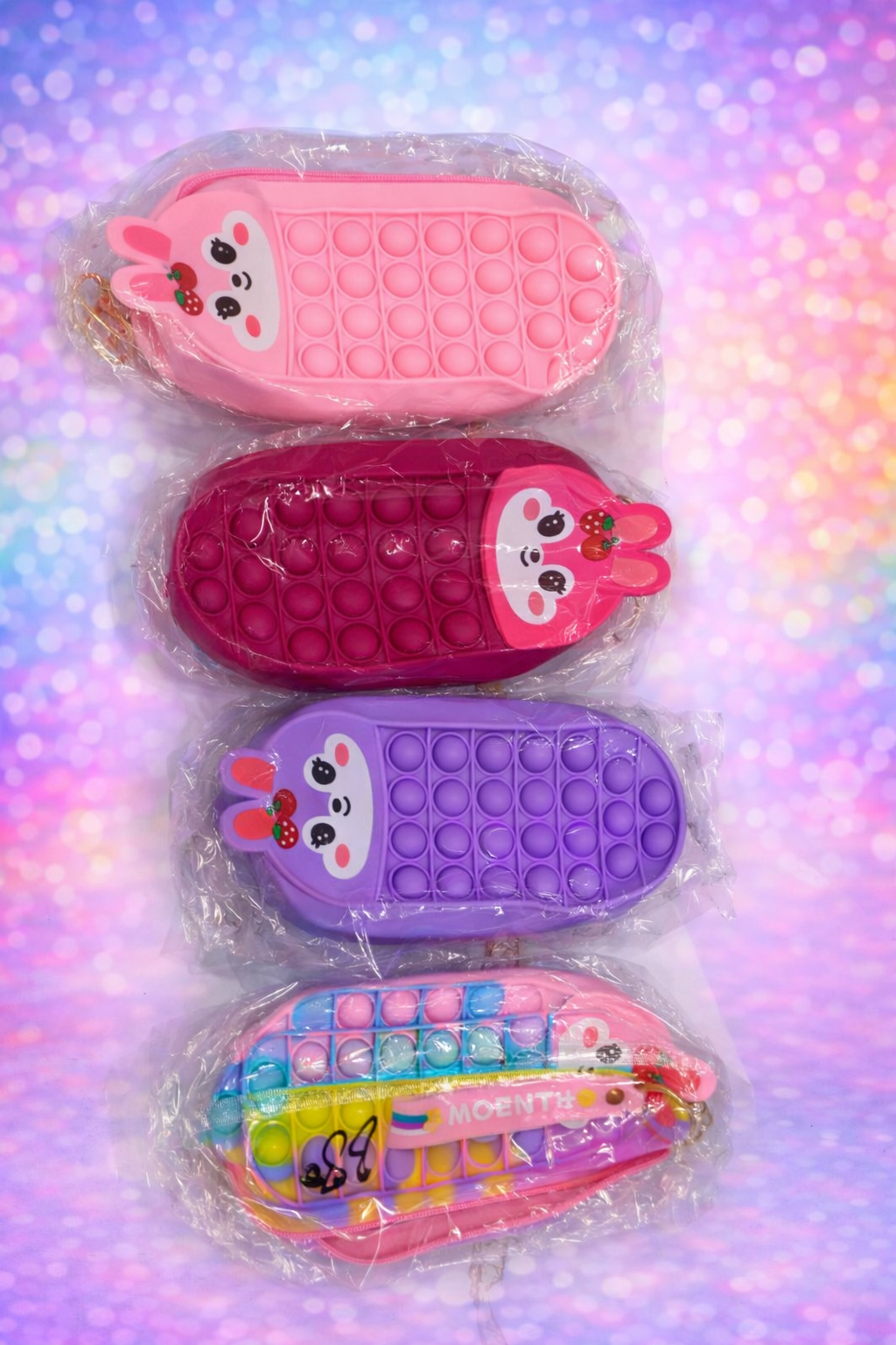 Pop It Bunny Silicone Pencil Case / Zipper Pouch for Kids