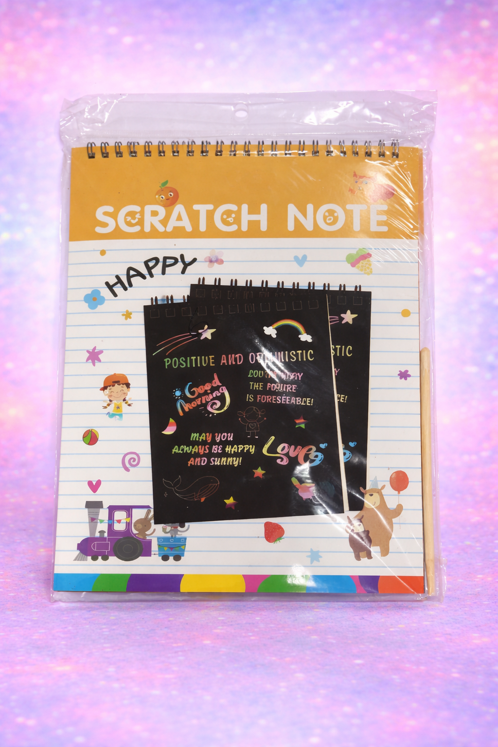 Scratch Note Art Book with Wooden Stylus