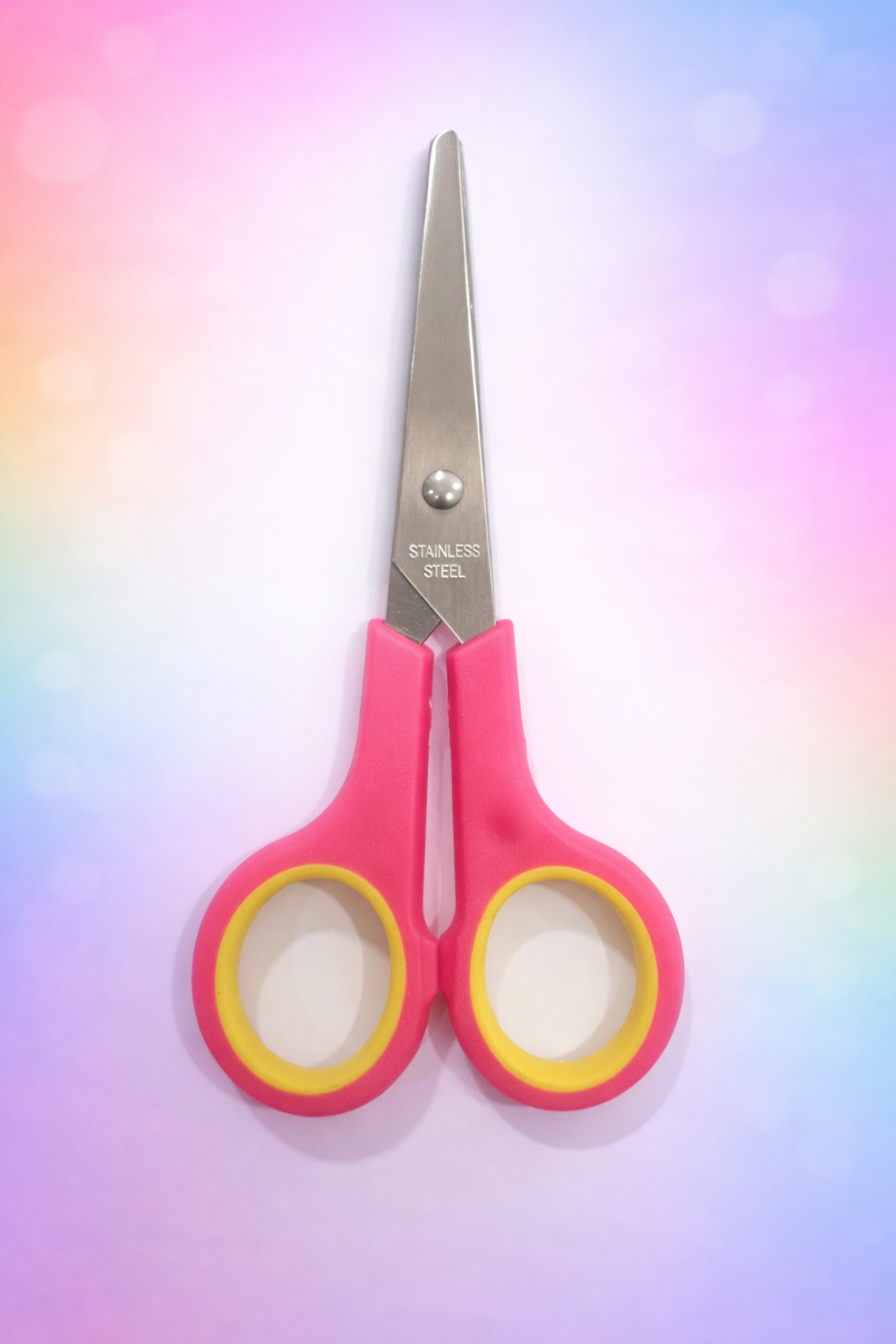 Stainless Steel Scissors β Pink & Yellow Handle