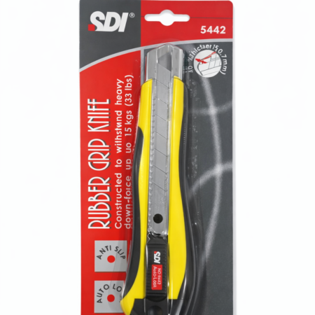 SDI 5442 Rubber Grip Utility Knife – Heavy Duty Snap-Off Cutter with Auto Lock