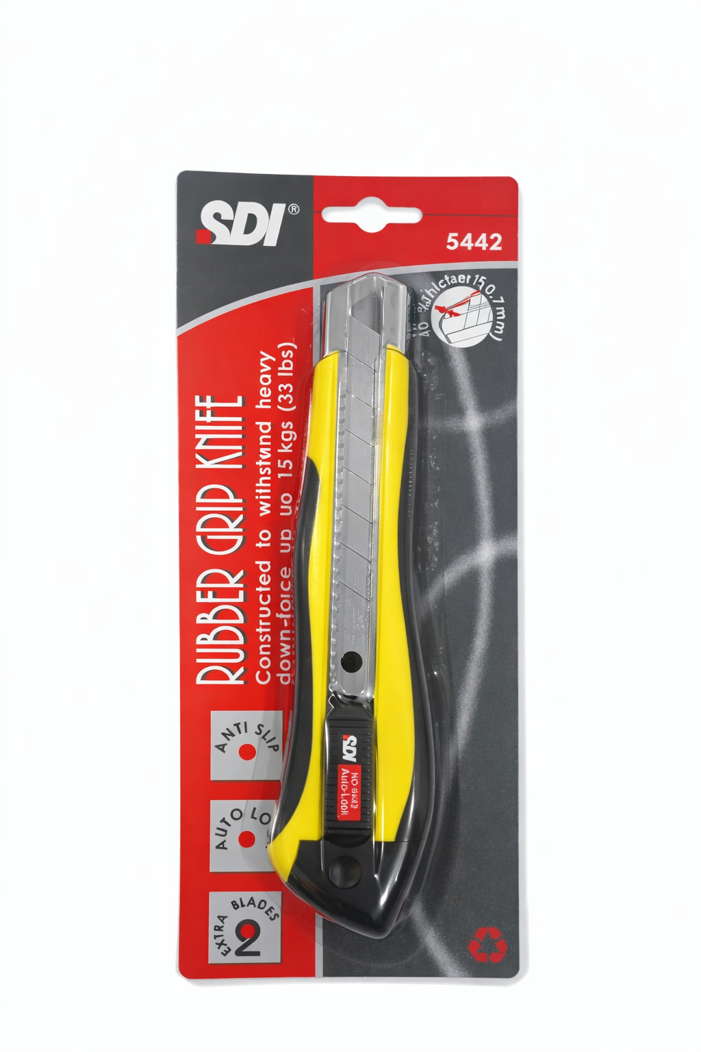 SDI 5442 Rubber Grip Utility Knife – Heavy Duty Snap-Off Cutter with Auto Lock
