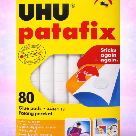 UHU Patafix Removable Adhesive Glue Pads – Reusable Mounting Sticky Tabs (80 Pads)