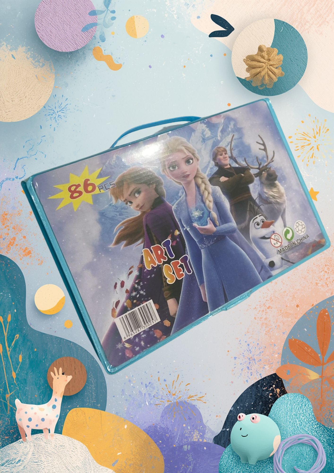 Frozen Theme 86 Piece Art & Coloring Set for Kids