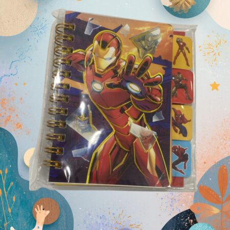 Superhero Theme Spiral Notebook with Index Tabs β Kids Writing & Drawing Book