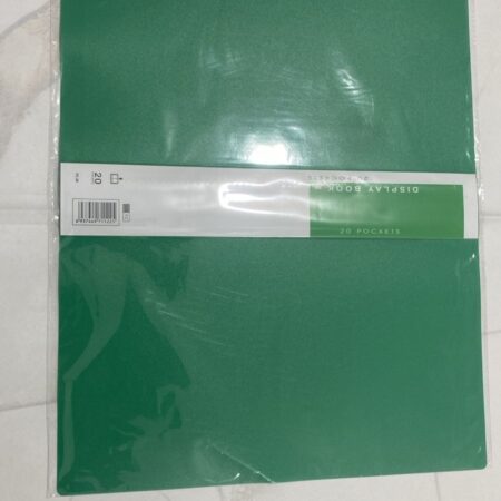 Green A4 Display Book Folder – 20 Pockets Document Presentation File
