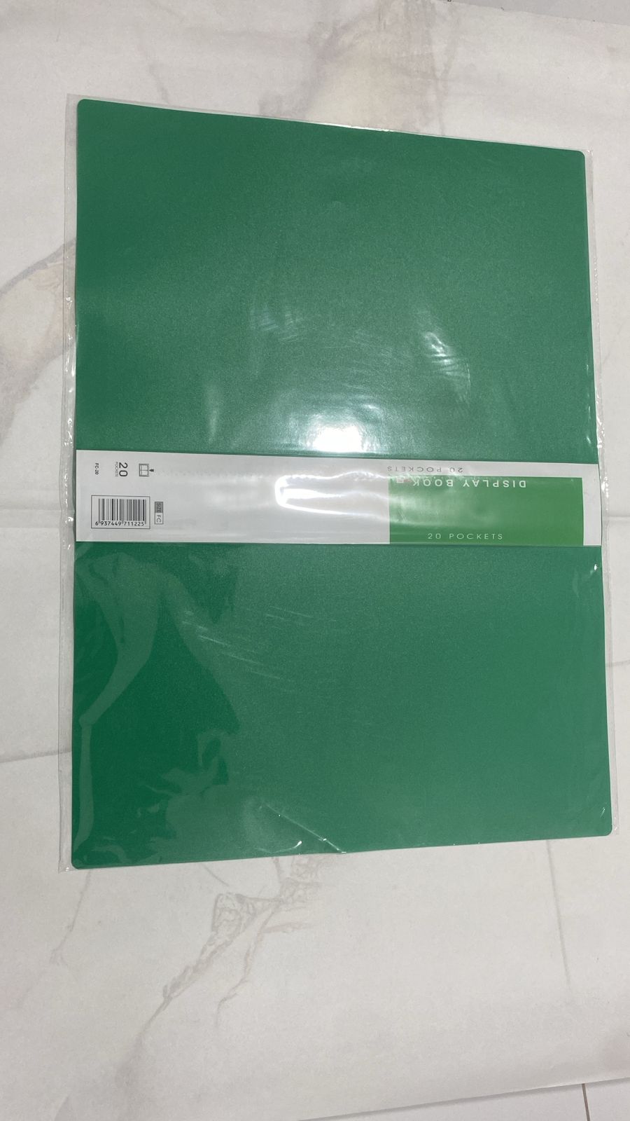 Green A4 Display Book Folder – 20 Pockets Document Presentation File