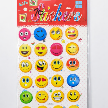 Emoji Face Stickers Sheet – Colorful Smile & Expression Stickers for Kids & Crafts