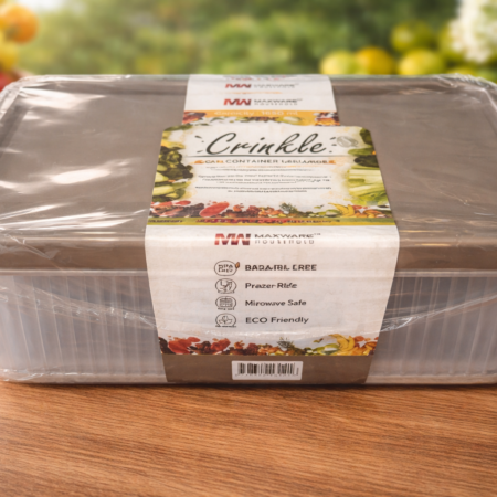 Maxware Crinkle Large Food Storage Container β 1650ml Rectangular Kitchen Storage Box