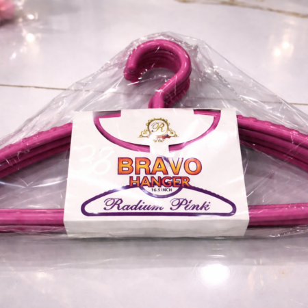 Bravo Radiumm Pink Clothes Hanger 16.5 Inch – Durable Plastic Wardrobe Hanger