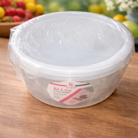Hot & Lock Round Plastic Food Container – Airtight Kitchen Storage Bowl