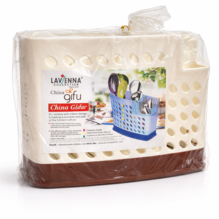 Plastic Cutlery Holder with Drain Tray – Kitchen Spoon & Fork Organizer