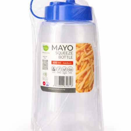 Mayo Squeeze Bottle – 600ml Sauce Dispenser with Cap (Leakproof Plastic)
