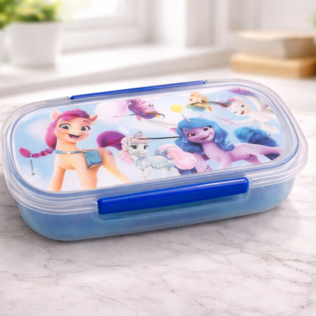 Kids Cartoon Lunch Box – Plastic Food Storage Container with Lock Lid