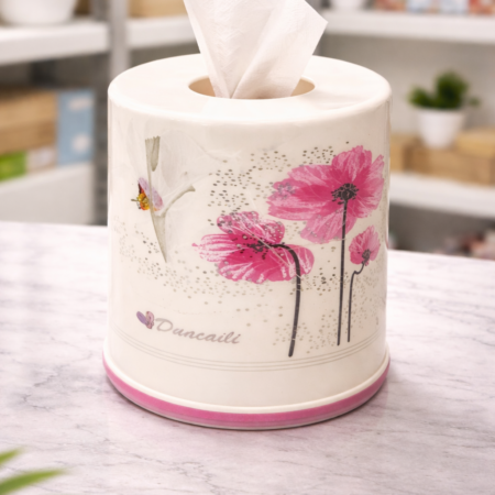 Decorative Tissue Holder – Plastic Tissue Box Cover (Floral Design)