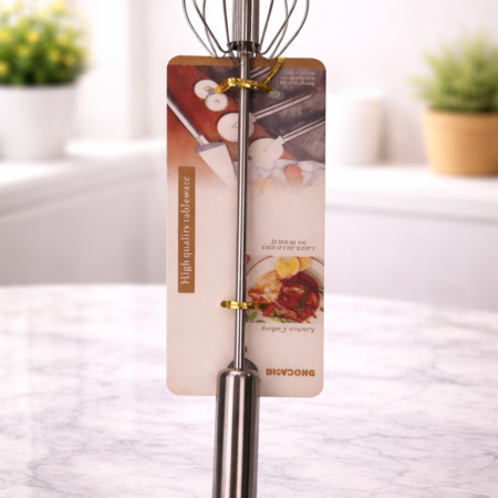 Premium Stainless Steel Hand Whisk – Long Handle Egg Beater / Mixing Whisk