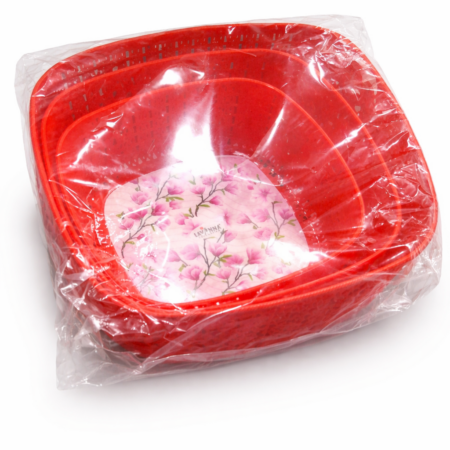 Plastic Kitchen Basket Set – Washing & Draining Bowls (Multi-Purpose Set)