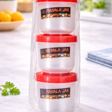 Masala Jar Set – 3 Pcs Airtight Spice Storage Containers