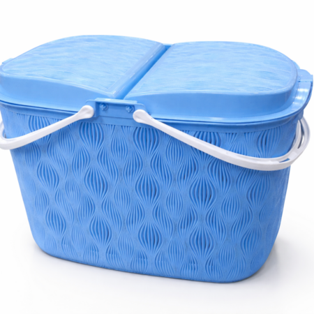 Multipurpose Plastic Storage Basket with Lid & Handle (Portable Organizer Box)