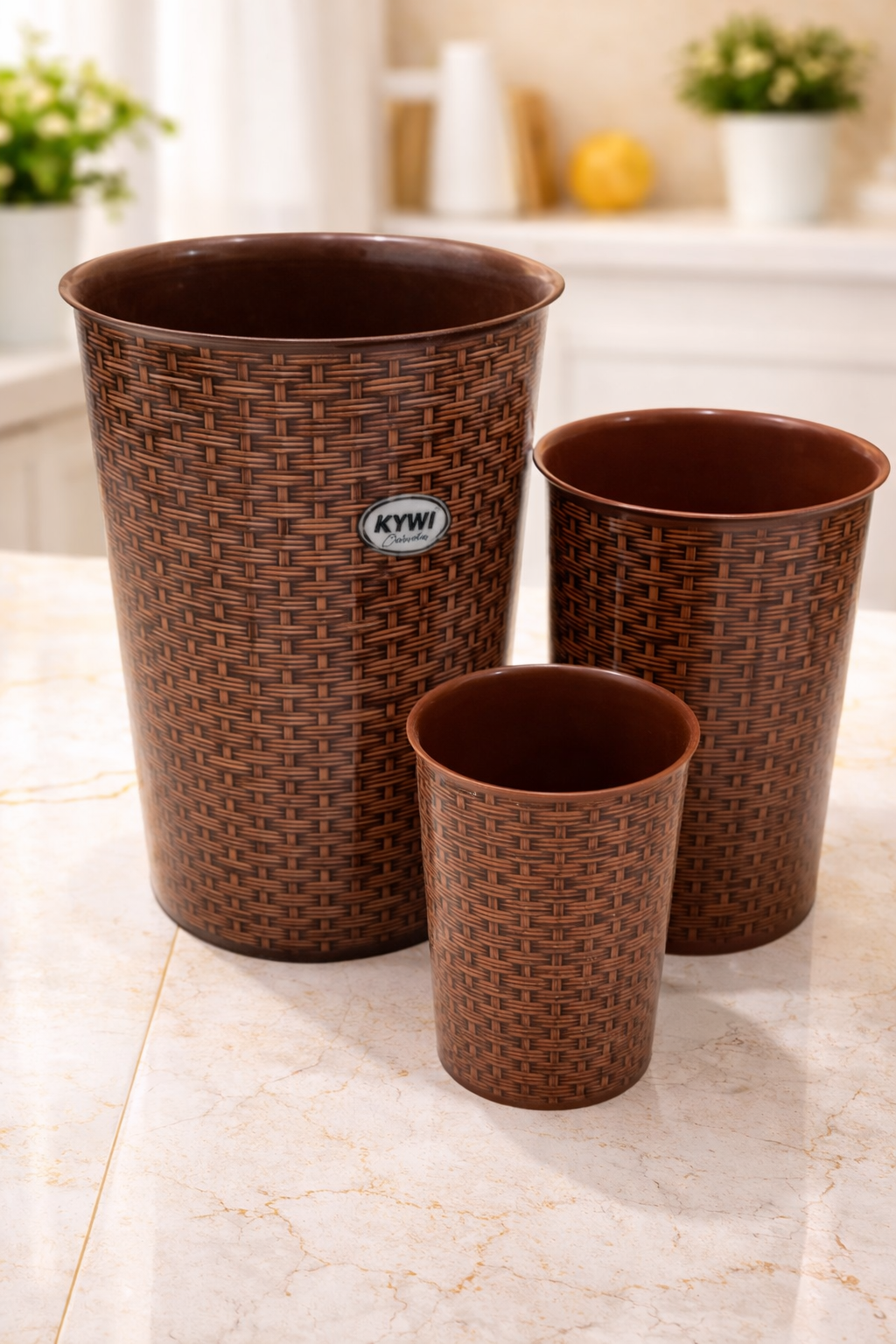 Rattan Style Plastic Flower Pot | Decorative Garden Planter (Small, Medium, Large)