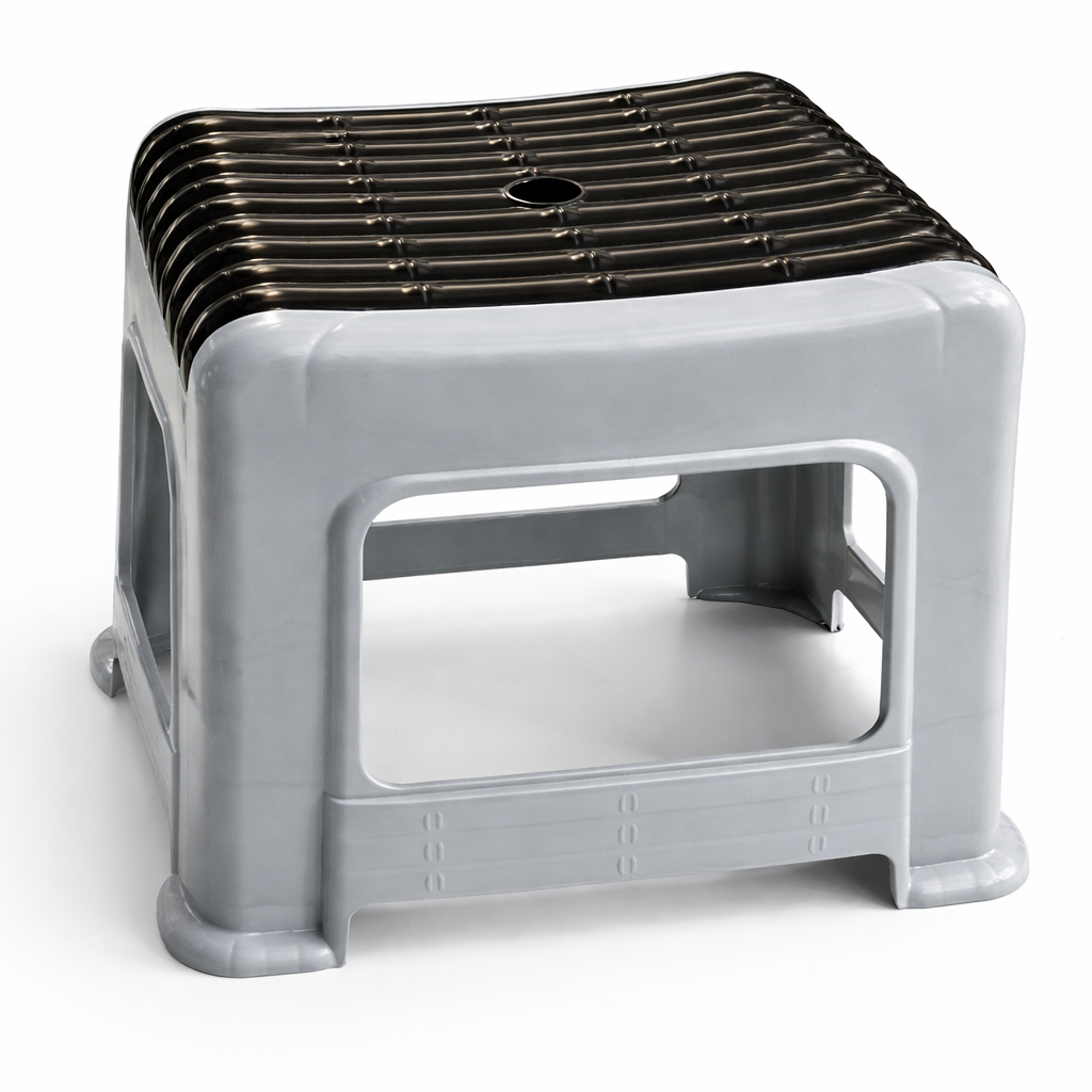 Heavy Duty Plastic Step Stool | Non-Slip Household Stool for Kitchen & Bathroom