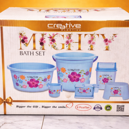 Creative Mighty Bath Set – 6 Pieces Plastic Bathroom Set