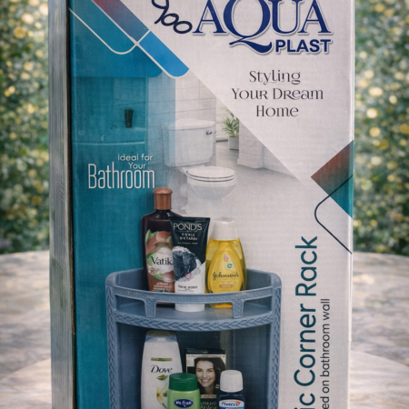 Aqua Plast Plastic Corner Rack – Bathroom Wall Mounted Storage Organizer
