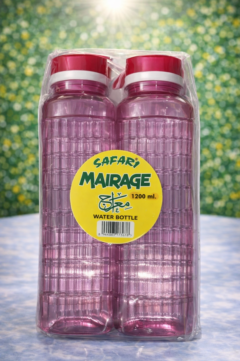 Safari Mirage Water Bottle 1200ml – Large Capacity Plastic Water Bottle (Pack of 2)