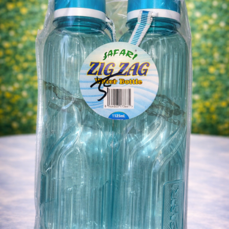 Safari Zig Zag Water Bottle 1125ml – Durable Plastic Water Bottle (Pack of 2)