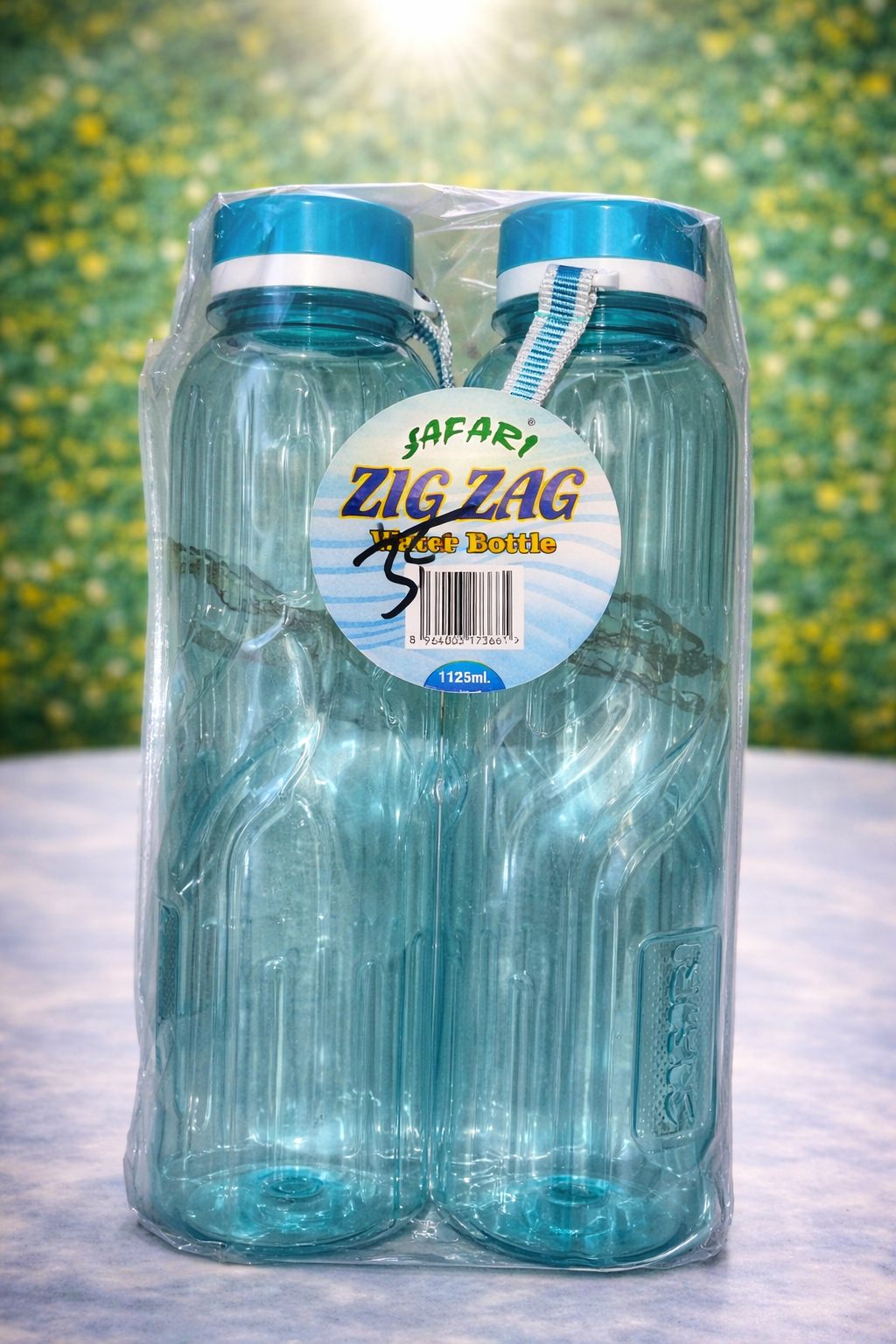 Safari Zig Zag Water Bottle 1125ml – Durable Plastic Water Bottle (Pack of 2)