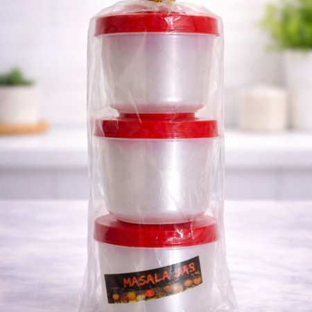 Masala Storage Jar Set β Plastic Spice Containers with Lids (3 Piece Set)