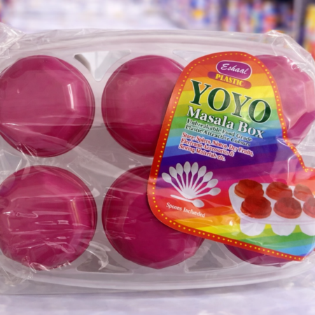 Eshal YOYO Masala Box – 6 Compartment Plastic Spice Storage Set with Spoons