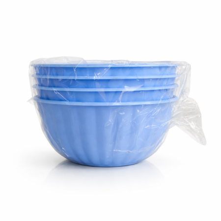 Plastic Mixing Bowl Set – 4 Piece Blue Kitchen Mixing & Serving Bowl Set