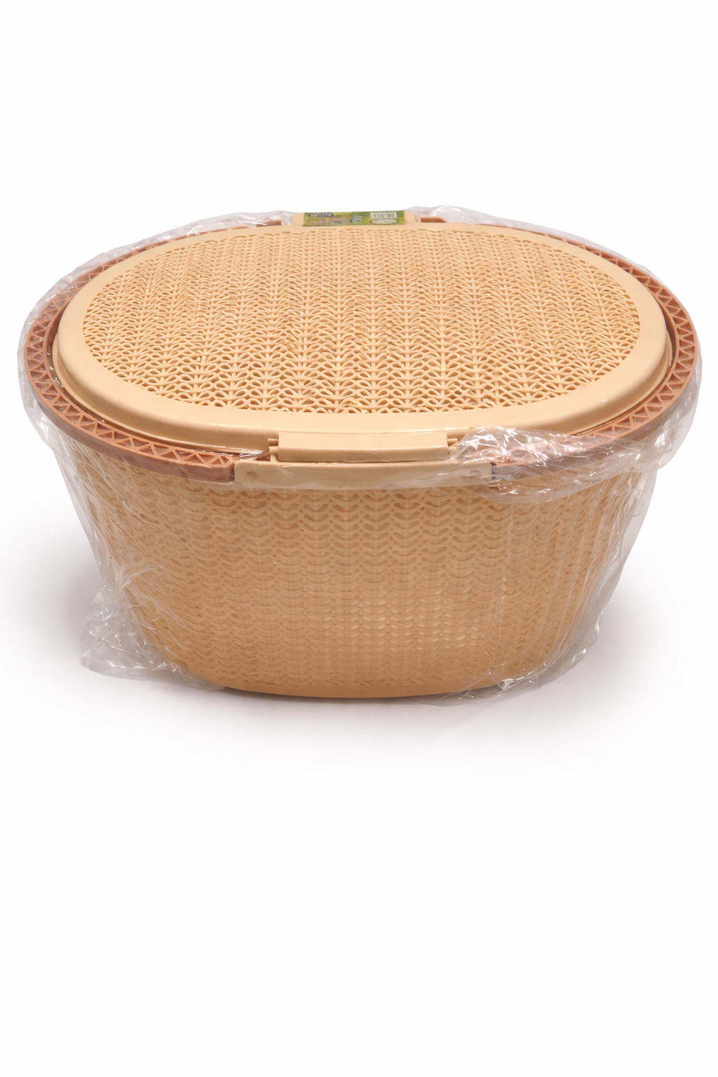 Plastic Rattan Style Laundry Basket with Lid | Multipurpose Storage Basket