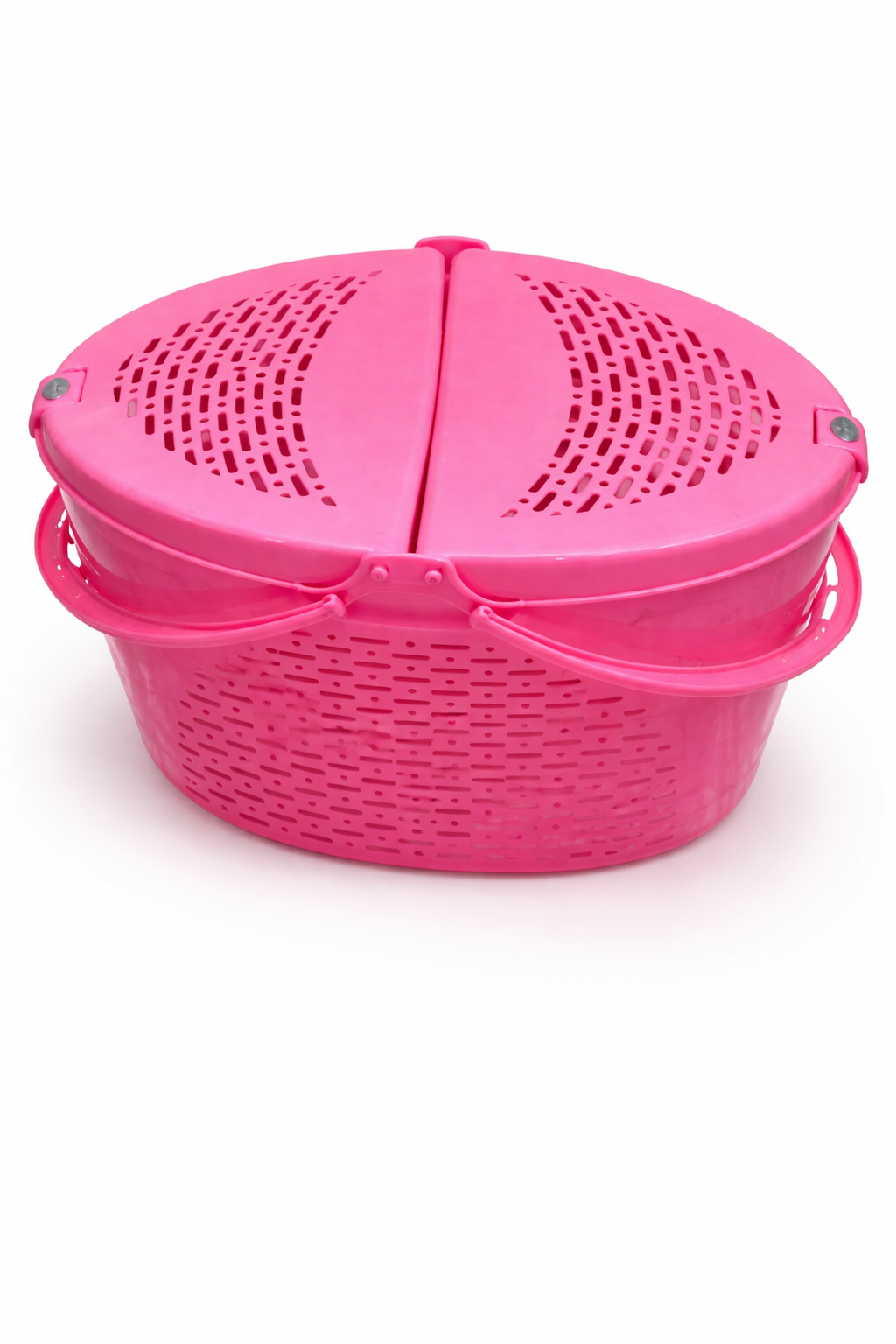 Plastic Multipurpose Storage Basket with Lid & Handle | Ventilated Household Basket