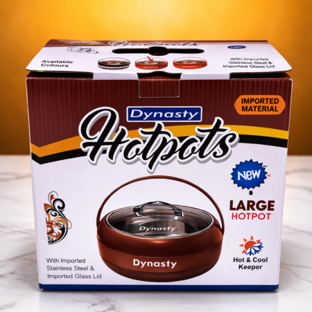 Dynasty Stainless Steel Hotpot with Glass Lid | Insulated Food Warmer