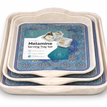 Melamine Serving Tray Set – 3 Piece Decorative Kitchen Serving Trays